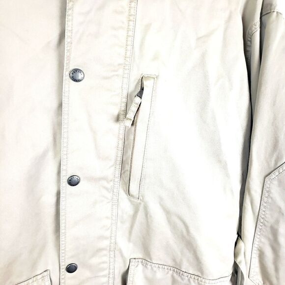 Women's Banana Republic Beige Button/Zip Up Utility Heavy Duty Coat Jacket sz MD - Picture 13 of 16